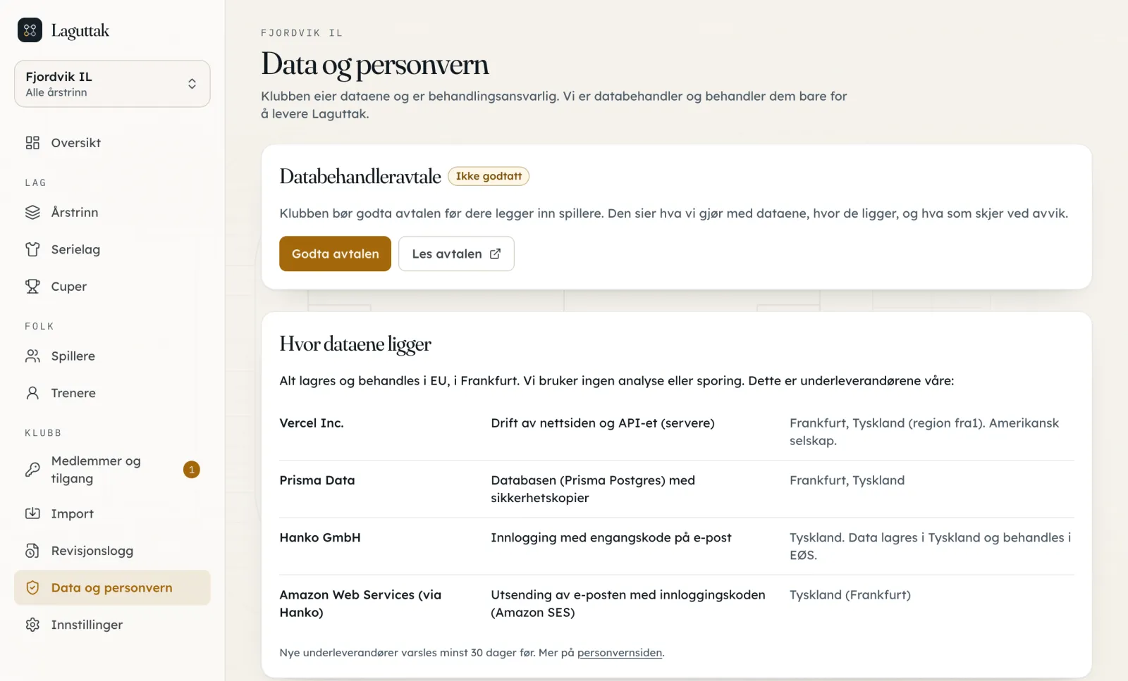 Data og personvern i admin: databehandleravtalen som kan godtas med ett klikk, og underleverandørene med hvor dataene ligger